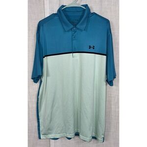 Under Armour UA Playoff Polo Bayou Blue‎ Overcast Men's Sz XL